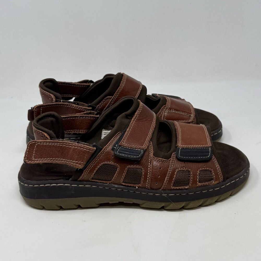 Earth Highlander Sandals Mens 12 Brown Leather Chunky Fisherman Comfort Y2K